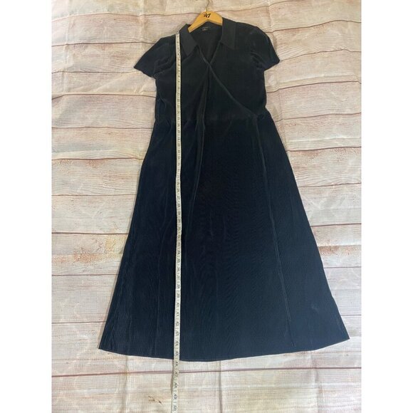 Halogen Women's Black Pleated Short Sleeve Midi Dress - Medium - Picture 7 of 13
